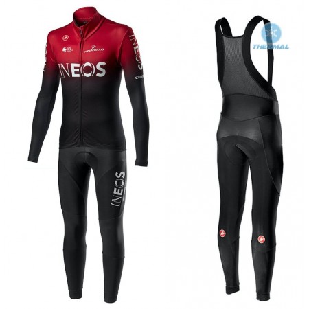 Completo Maglia ML + Pantaloncino con bretelle ML 2020 TEAM INEOS Winter Invernale N001